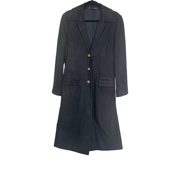 Ellen Tracy Jackets & Blazers - Linda Allard Ellen Tracy Leather Full Length Overcoat Black Size 8